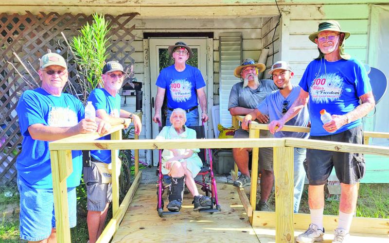 Volunteers with the Texas Ramp Project, Titus County branch pose on a finished ramp Photos Courtesy of Texas Ramp Project of Titus County