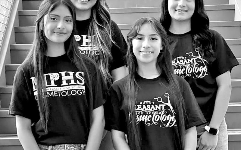 The MPHS Cosmetology program has elected officers for the 2024-2025 school year. Top (L to R) Senior President Raquel Martinez and Junior Vice President Ashley Licona. Bottom Senior Vice President Jennifer Pena and Junior President Alondra Santos COURTESY PHOTO