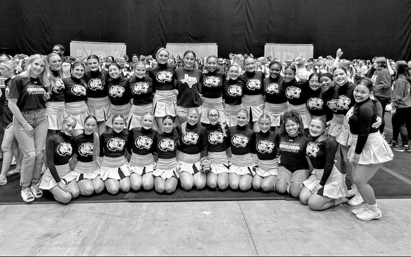 The Mount Pleasant High School Cheerleaders at the UCA Regional in Mesquite COURTESY PHOTO
