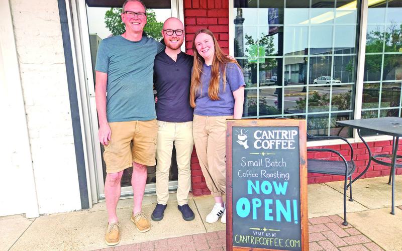 Cantrip Coffee roastery open to the public on the downtown square of Mt. Pleasant