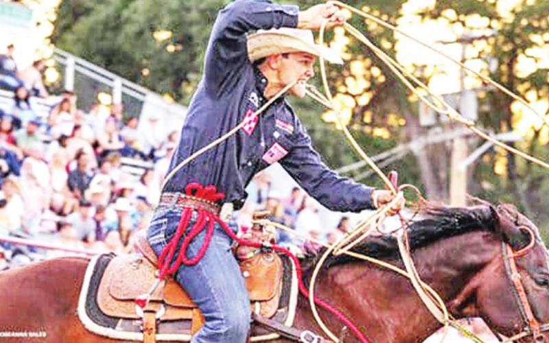 Kincade Henry, 20, of Mount Pleasant has risen higher in rodeo rankings each year, finishing 18th in the world last year. Currently, he sits at 8th place in world standings. COURTESY PHOTO