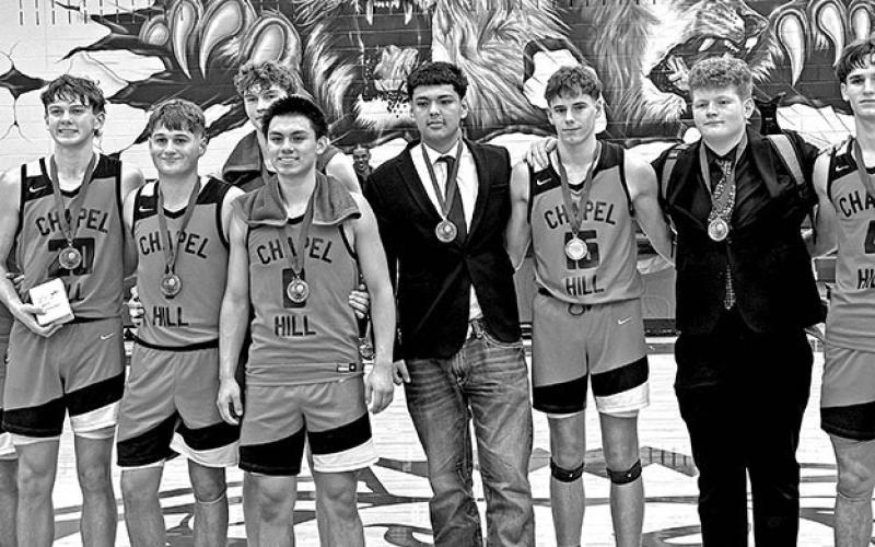 #11 Jace Sullivan was named the Tournament MVP and #20 Max Daniel was named to the All Tournament Team. Coach JD Sullivan earned his 700th career win with the victory over #15 ranked Jim Ned on Friday.