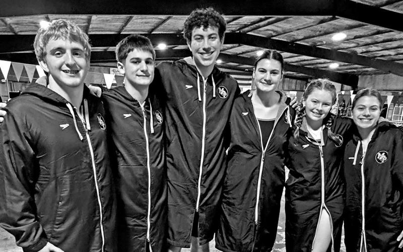 The MPHS Tiger Swim team (L to R) Cohen Gillean, George Fite, Alessandro Greco, Ava True Fite, Emelia Ethridge, Logan Latiolais Courtesy Photo