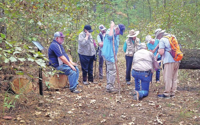 Students hike through Lennox Woods, north of Clarksville. COURTESY PHOTO / DEBRA JONES