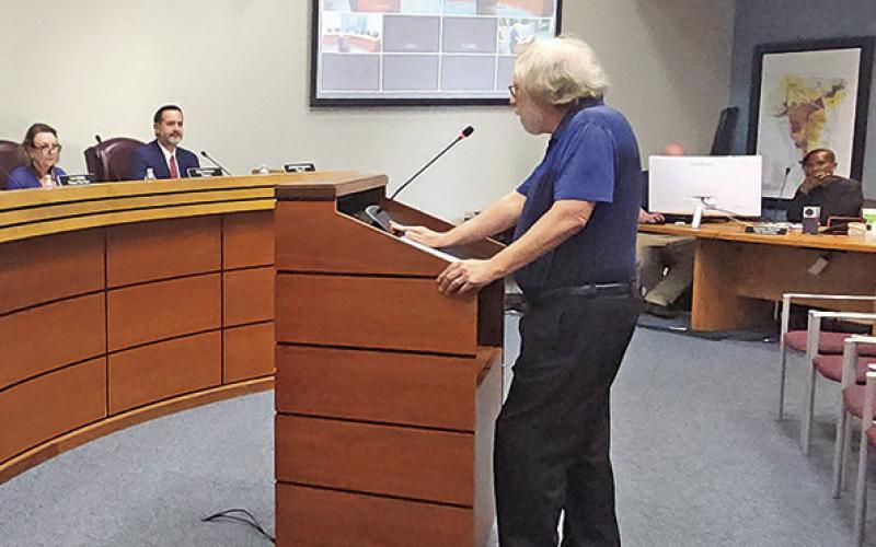 Former mayor Paul Merriweather took to the podium to speak about his experience and voice his thoughts