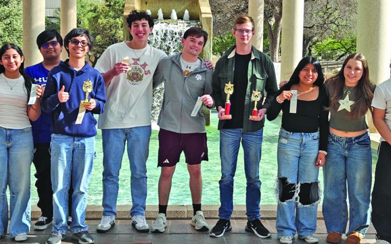 MPHS participants at the TMSCA State Meet (L to R): Gopi Amin, Jamie Garrett, Yahaira Pina, Adriel Bagsic, Julian Chancellor, Alesandro Greco, Tanner Marshall, Luke Thurman, Karen Sandate, Kate Ball, Christopher Sorto, Amir Martinez COURTESY PHOTO
