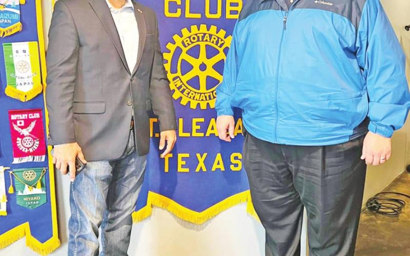 Cole Hefner and Bobby Rice at the latest Mount Pleasant Rotary Club meeting. COURTESY PHOTO