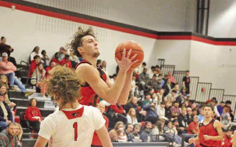 Max Daniel and the fourth-ranked Chapel Hill Red Devils traveled to Tenaha to take part in the East Texas Playoff Preview this past weekend. The Devils took on 2As third-ranked team, Beckville, snapping the Bearcats’ 10-game winning streak with a 65-53 win in the battle of ranked playoff teams. The Devils took on New Boston Tuesday at Pittsburg High School to open their playoff trip. TRIBUNE PHOTO / QUINTEN BOYD