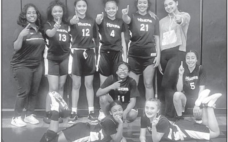 MPJH 7th grade Lady Tigers celebrate undefeated season