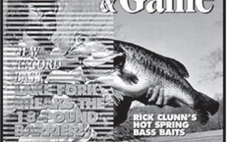 At 38, Barry St. Clair was the talk of Texas bass fishing in the early 1990s when he landed a 18.18 pound state record largemouth at Lake Fork. January 24 will mark the 33-year anniversary of the state’s heaviest bass of all-time. Texas Fish and Game Magazine publisher Roy Neves says the late Ray Sasser captured the photo that appeared on the magazine’s cover in March 1992. (Texas Fish Game Magazine Screenshot Photo)