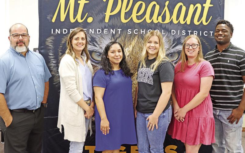New staff members at E.C. Brice Elementary (left to right) Brian Bigelow, Blair Davis, Ana Ibarra, Sydney Thomas, Mikala Zuniga, and Joshua Morris.