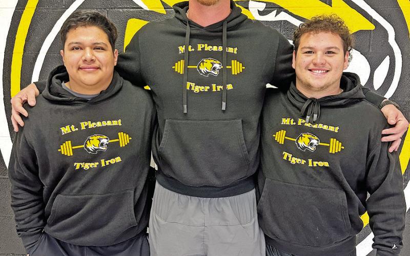 Tiger state qualifiers (L to R) Jose Gonzalez, Coach Blake Lodes, Devon Burtness COURTESY PHOTOS