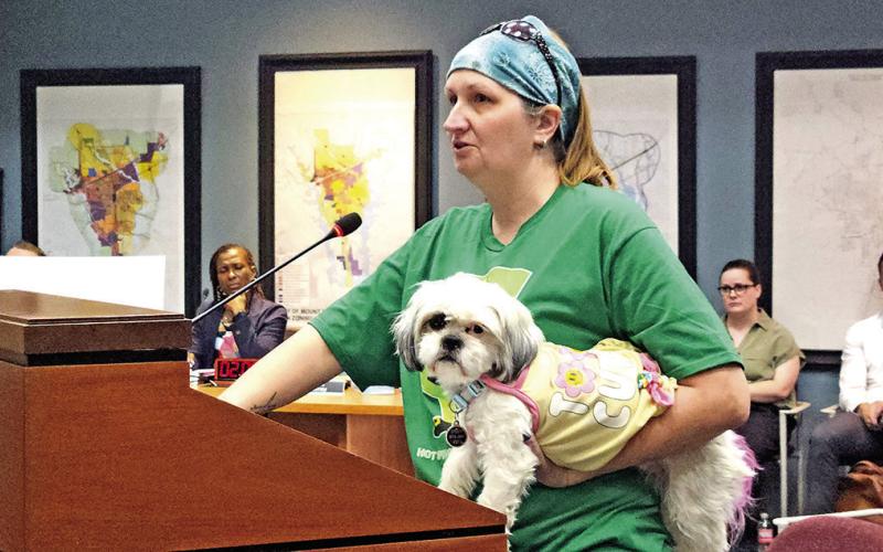 On March 18, Renata Entley begs Mt. Pleasant council just hours after losing Theia TRIBUNE PHOTO / NICOLE KIMBALL