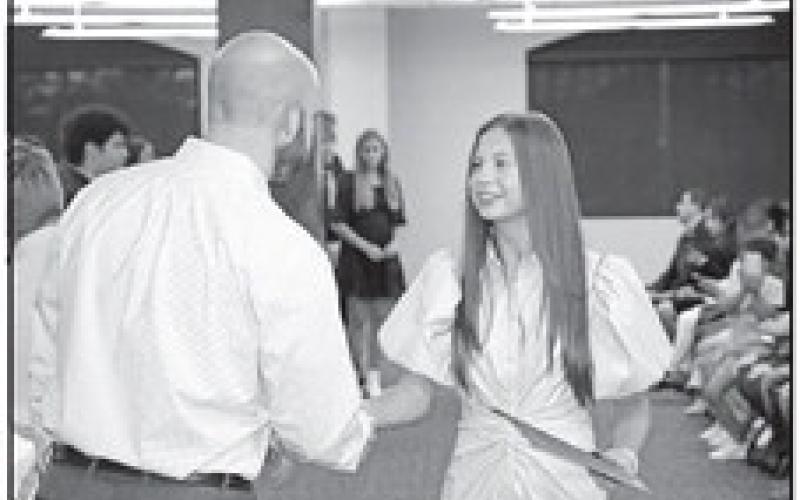 MPHS junior, Caroline Currey, is welcomed as a new member