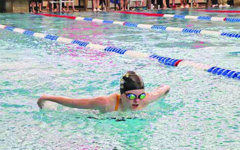 Emelia Ethridge swims the 200-yard Individual Medley