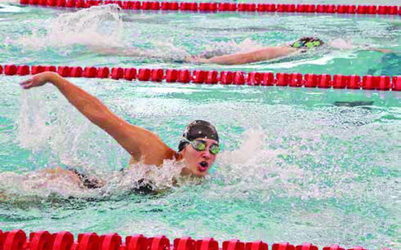 Sophie Greco swims the 50-yard Freestyle COURTESY PHOTOS