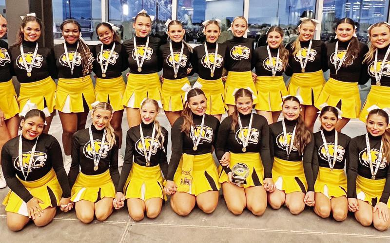 The Mount Pleasant High School Cheerleaders at the UCA Regional in Houston
