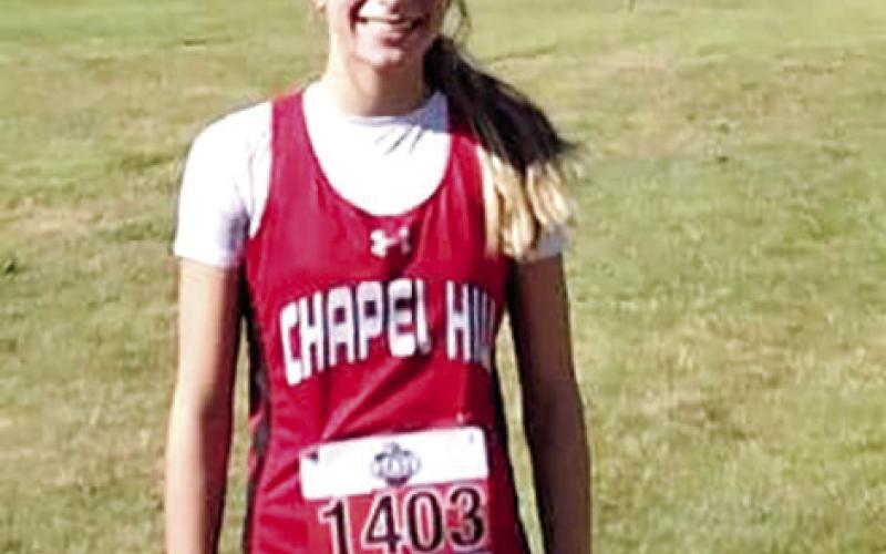 Chapel Hill freshman Daniela Baeza finished 13th in the 3A state meet and had the second best finish for an East Texas athlete in this year’s 3A meet. Baeza finished with a time of 12:04.30, finishing a strong year for the freshman. COURTESY PHOTO