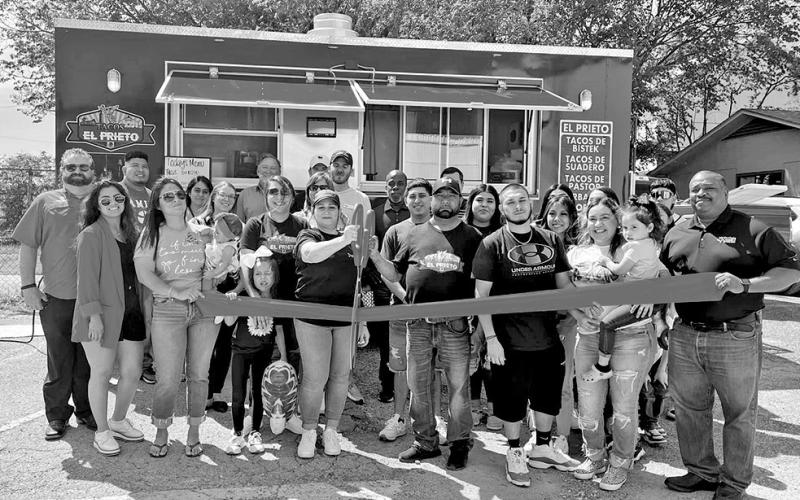 The Mount Pleasant Chamber of Commerce held a ribbon cutting to welcome Tacos El Prieto food truck. The food truck is located at 908 W. 1st St. in Mount Pleasant. COURTESY PHOTO