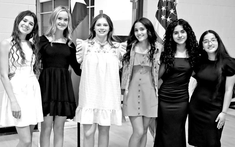 The MPJH NJHS Officers (L to R) Historian Piper Hearron, Parliamentarian Karli Lowry, President Kaydi Rogers, Vice President Chanasya Elvine, Treasurer Stephanie Mendoza, Secretary Esmeralda Guerrero Courtesy Photos