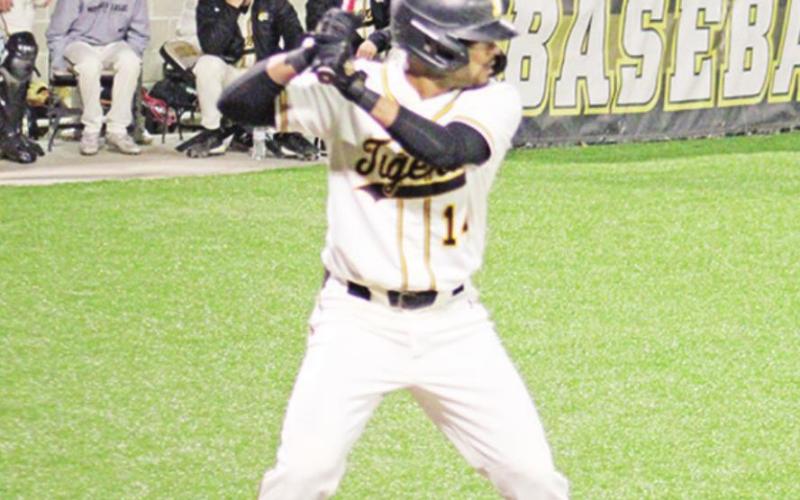 Mount Pleasant’s Evan Grissom prepares for an at bat during a recent game. TRIBUNE PHOTO / QUINTEN BOYD
