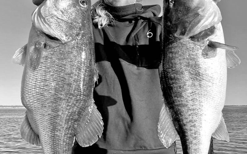 Oklahoma big bass hunter Josh Jones claims he caught 31 bass over eight pounds at O.H. Ivie in a single day in mid-December, including two 13 pounders, four other double digits, 11 over nine pounds and 14 over eight pounds. The heaviest five added up to 61.37 pounds. Jones calls it the heaviest five-fish catch from a public lake ever recorded cast-to-catch on video. PHOTO COURTESY OF JOSH JONES