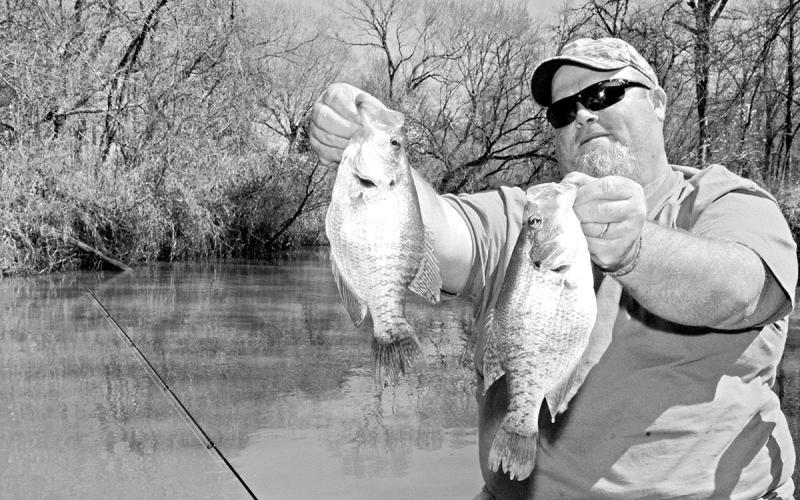 With water temperatures on a gradual downslide, fishing guide Jason Barber says crappie other sport fish are prone to become increasingly aggressive. COURTESY PHOTO / MATT WILLIAMS