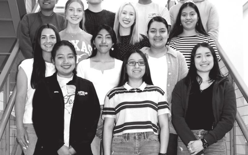 Front L to R: Monserrat Rivero Sanchez, Abril Ramirez, Rheagan Lopez. 2nd row L to R: Grelyn Goolsby, Michelle Calderon, Rossy Banegas. 3rd row L to R: Mackenzie Lide, Mary Kait Heeren, Neida Perez. 4th row L to R: Jonathan Tepetate, Parker Colley, Tommy Arredondo, Kyle Cates. COURTESY PHOTO