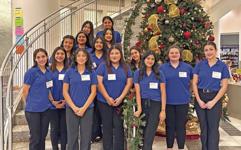 MPHS Future Educator competitors – Bottom (L to R): Araceli Landaverde, Jasmine Landaverde, Sidney Beles, April Ruiz, Cinthya Ramirez, Michelle Sandoval, Grace Zittel, Gabriella Garza. 2nd row (L to R): Angie Castro, Haylee Zaldivar. 3rd row (L to R): Lesly Flores, Celeste Portillo. 4th row (L to R): Diana Gutierrez, Marlyn Estrada COURTESY PHOTO