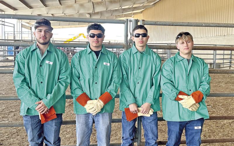 Fastest Torch Cutting Contest participants (L to R) Ricardo Barboza, Miguel Martinez, Aidyn Botello, Jagger Moss