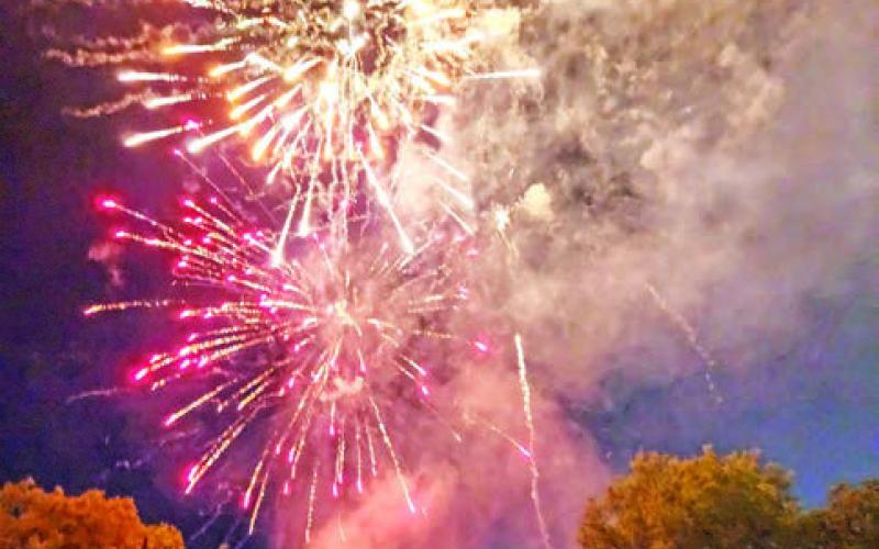 Annual fireworks show light up the night sky over Talco