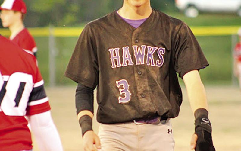 CHAAMP’s Drew Wigley is all smiles after reaching first base for the fourth time on the night. Wigley mustered two hits and two walks in 5 plate appearances.