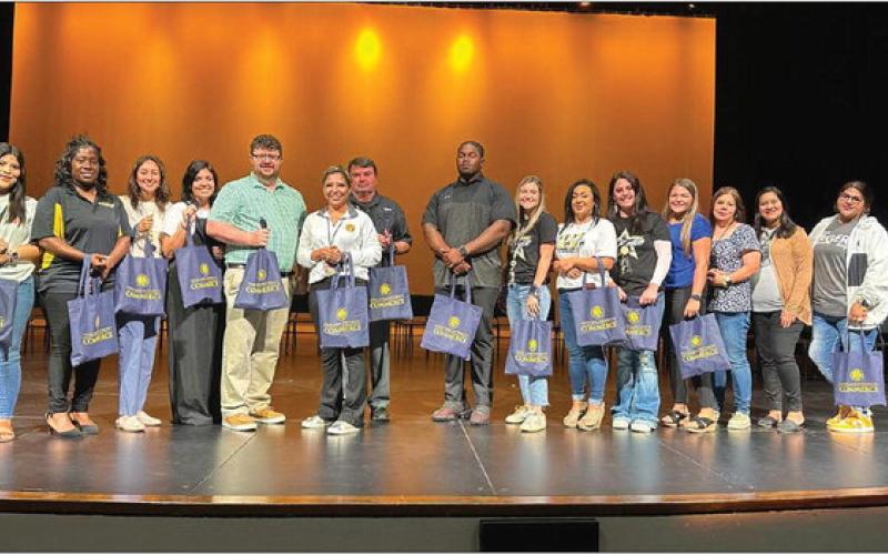 Photo: MPISD Pride Pathway graduate program scholarship recipients (left to right): Ilse Vargas, Crystal Jackson, Martina Ramirez, Lauren Burns, Joel Whitaker, Perla Mayfield, James Nelson, Cameron Ellis, Kendel Thompson, Lilian Ortiz, McKenzie Harvey, Krissa Woods, Sarah Fry, Eunise Obregon, Liliana Ybarbo COURTESY PHOTO