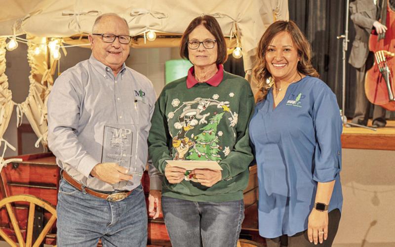 City of Mount Pleasant 2022 Employee of the Year: From left, City Manager Ed Thatcher; 2022 Employee of the Year Brenda Garmon; and Director of Human Resources Perla Ayala COURTESY PHOTOS