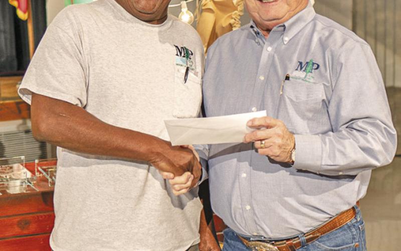 City of Mount Pleasant 2022 Employee of the Year: City of Mount Pleasant City Manager Ed Thatcher honors Director of Public Works Keith Boyd for his 35 years of service to the City.