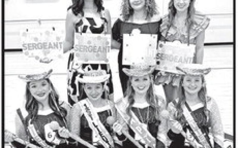 The 2026-2027 Tiger Doll Officers and Sergeants: Front row left to right: Junior Lieutenant Leslie Benavides, 1st Lieutenant Pilar Gonzalez, Captain Kenlee Jaggers, Junior Lieutenant Marley Broach. Back row left to right: (not pictured Sergeant Malori Chism), Sergeant Preslee Craig, Head Sergeant Alexis Mata, Sergeant Ella Anderson Courtesy Photo