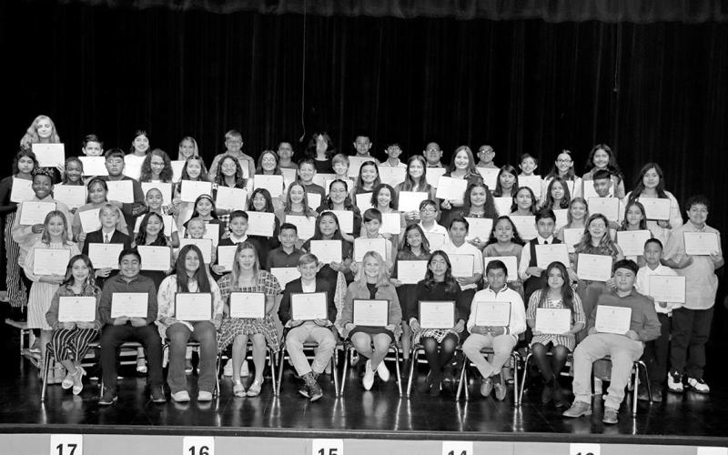 Wallace NEHS: The new members of the Wallace Middle School National Elementary Honor Society COURTESY PHOTO