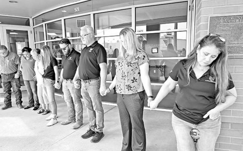 Dozens join hands at Mount Pleasant City Hall on Prayer Day