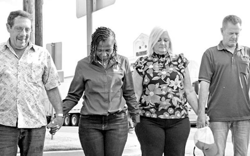 Dozens join hands at Mount Pleasant City Hall on Prayer Day