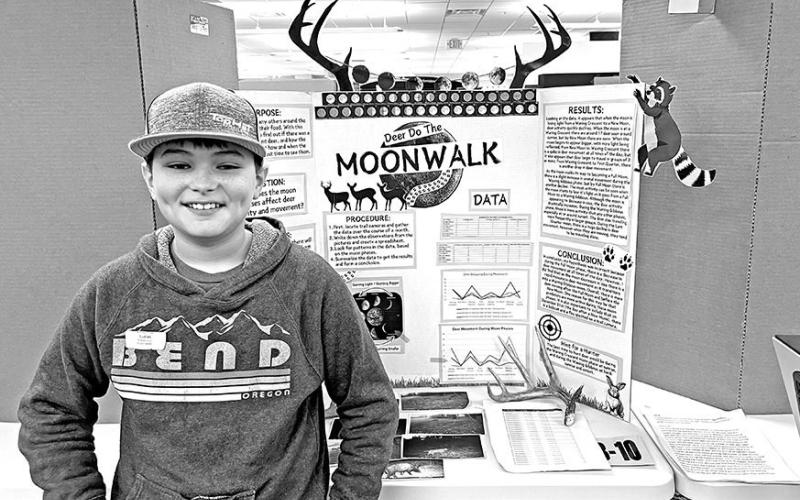 Lucas Bailey demonstrates how the phases of the moon affect the movement of deer COURTESY PHOTO