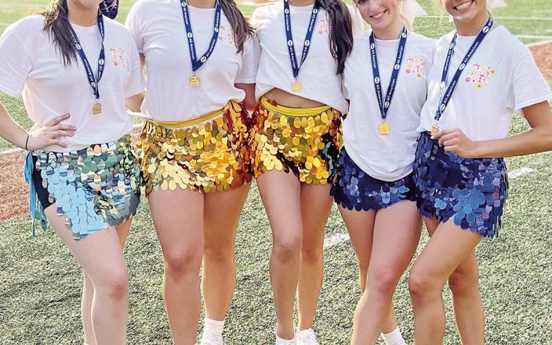 UCA All-Americans (L to R) Madison Cooper, Hannah Anderson, Abigail Gutierrez, Addyson Long, Carly Horn COURTESY PHOTOS