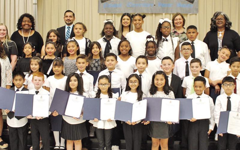 The members of the 2023-2024 Campbell-Edwards-White NEHS Chapter of Vivian Fowler Elementary School COURTESY PHOTO