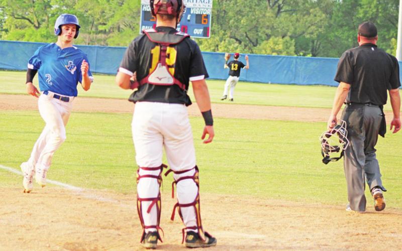 Jack Morris heads home during a recent Pewitt baseball game. Despite a four-game losing streak, the Brahmas clinched a playoff berth after defeating Queen City last week. BEE PHOTO / QUINTEN BOYD