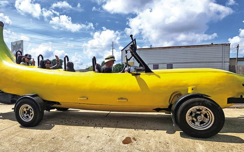 Steve Braithwaite offered free rides while the Big Banana Car was in town