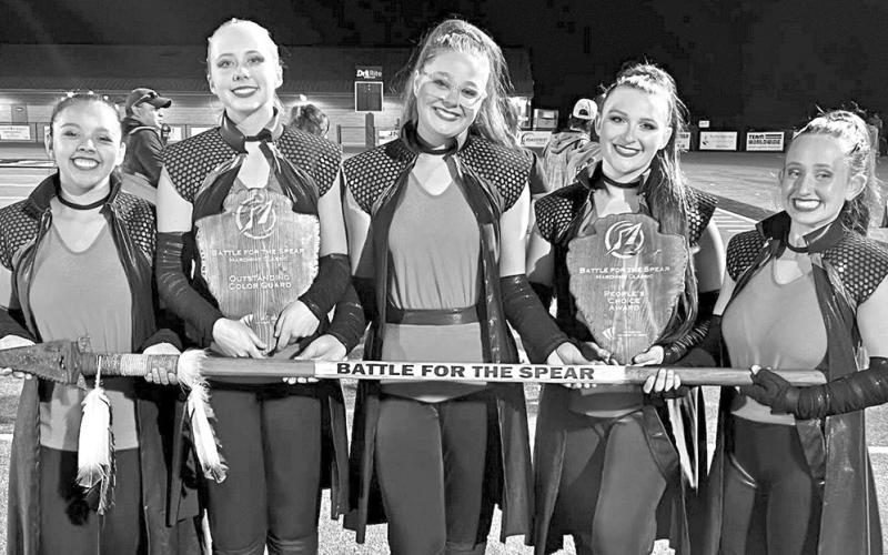 The MPHS Colorguard seniors with their finals awards COURTESY PHOTOS