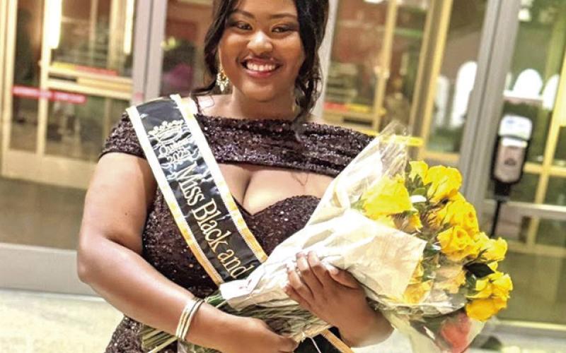 Kiara Rundles poses for a photo after being crowned at UT Austin competition Photo courtesy of Karrie Hargrave