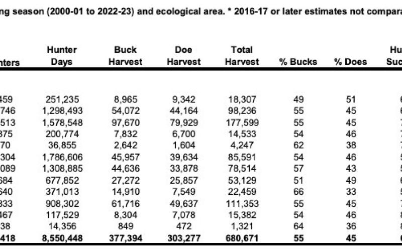 Texas deer hunters shot about 681,000 deer last year compared to 828,000 the season year before — a drop of nearly 18 percent. Experts attribute the decrease in part to abundant natural forage that stifled movement and deer away from feeders. COURTESY PHOTO / TPWD