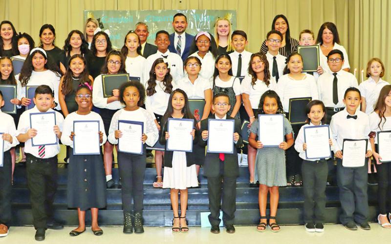 The members of the 2022-2023 Campbell-Edwards-White NEHS Chapter of Vivian Fowler Elementary School COURTESY PHOTO