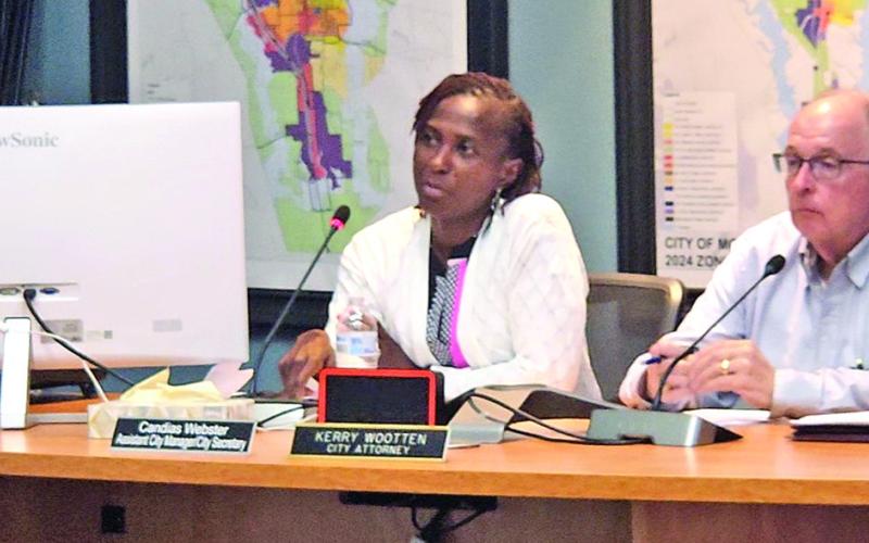 City Secretary Candias Webster and City Attorney Kerry Wooten explain Ordinance 2024-17 TRIBUNE PHOTO / NICOLE KIMBALL