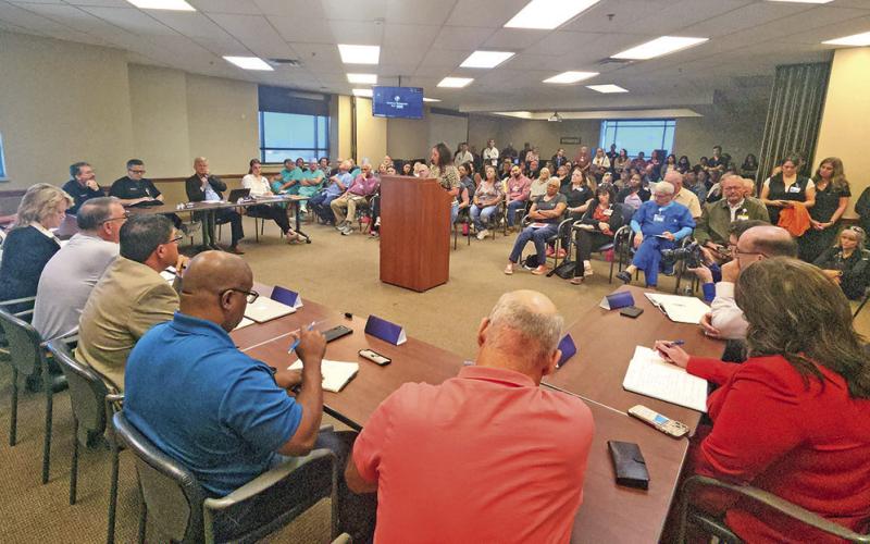 The TRMC Board of Managers met with the public for discussion about the possible sale/lease of the hospital